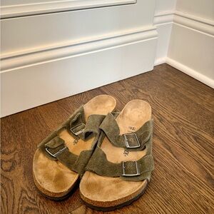 Men’s Birkenstock Forest Green Suede Sandals